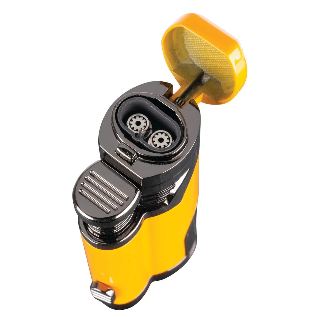802 – PERFORM TOOL Butane Torch, Refillable Torch Tip Adjustable Flow Yellow/ Black With Cigar Punch - view 2